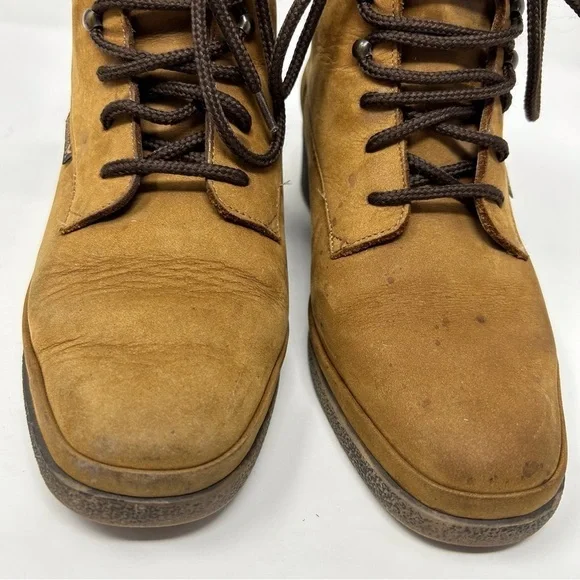 Mephisto Air Jet Tan Light Brown Leather Lace Up Ankle Boots Size 7 - Picture 6 of 12